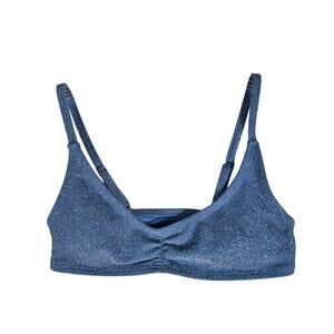 Aerie Blue Sparkly Bikini Top Juniors size XS